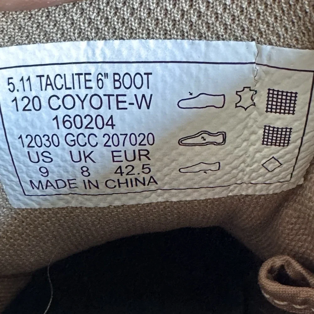Size 9 - 5.11 Tactical Taclite 6